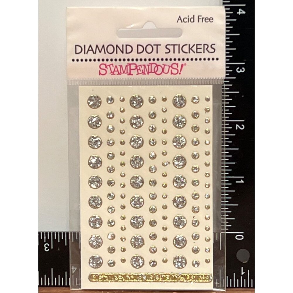 HTF Stampendous! Diamond Dots Gold Silver Circle Stickers Embellishment DD101G